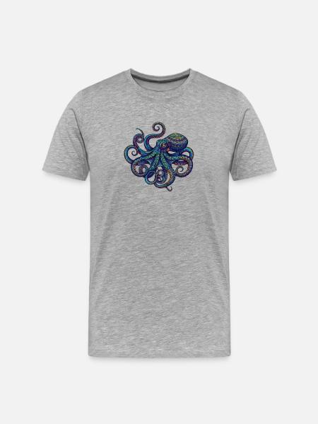 Octopus - Men's Premium Organic T-Shirt - heather grey