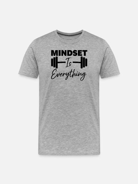Mindset Is Everything Motivational Quote - Men's Premium Organic T-Shirt - heather grey