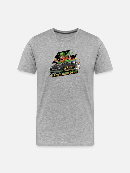 Irish Drift Celebration Tee - Men's Premium Organic T-Shirt - heather grey