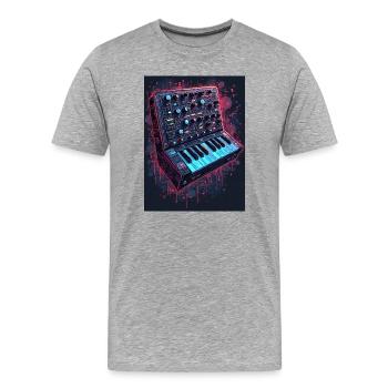 Digital Synthesizer Kunstdesign - Männer Premium Bio T-Shirt - Grau meliert - Vorne - Damien (186cm)
