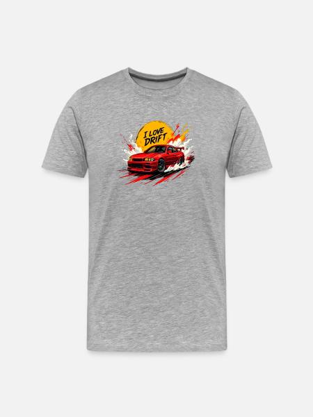 Red Drift Car Splash Artwork - Men's Premium Organic T-Shirt - heather grey