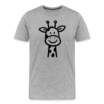 girafe dessin dessin dessin dessin illustration - T-shirt bio Premium Homme - gris chiné - Devant - Damien (186cm)
