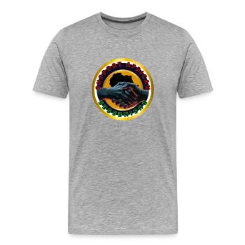 support african businesses - T-shirt bio Premium Homme - gris chiné - Devant - Damien (186cm)
