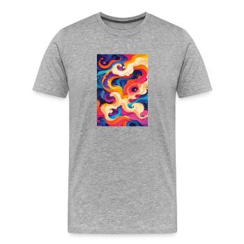 Abstrakter chromatischer Wirbel - Männer Premium Bio T-Shirt - Grau meliert - Vorne - Damien (186cm)