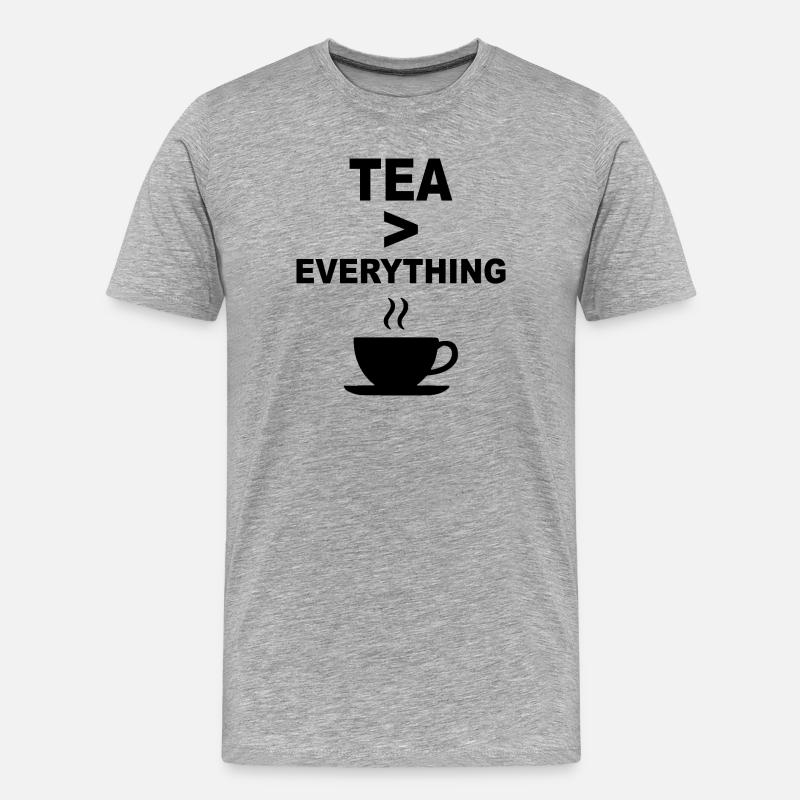 Tee > Alles – Lustiges Teeliebhaber-Design - Männer Premium Bio T-Shirt - Grau meliert