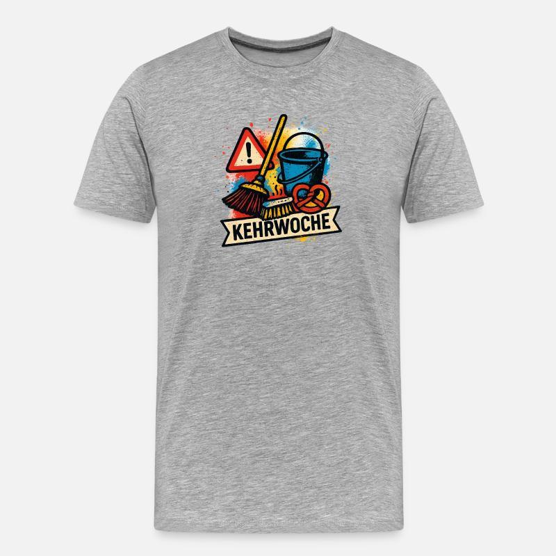 Kehrwoche Typisch Schwäbisch - Männer Premium Bio T-Shirt - Grau meliert