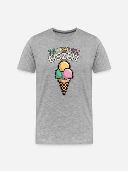 Es lebe die Eiszeit - eiscreme - Men's Premium Organic T-Shirt - heather grey