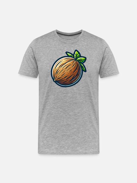Tropical Nut Drawn - Men's Premium Organic T-Shirt - heather grey