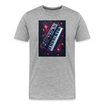 Clavier de musique cosmique - T-shirt bio Premium Homme - gris chiné - Devant - Damien (186cm)
