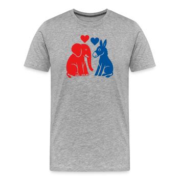 Demokraten und Republikaner USA - Männer Premium Bio T-Shirt - Grau meliert - Vorne - Damien (186cm)