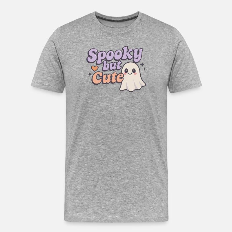 spooky but cute - Männer Premium Bio T-Shirt - Grau meliert