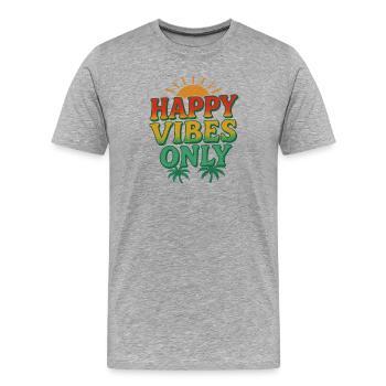 Summer Festival Happy Vibes Palm Paradise - Men's Premium Organic T-Shirt - heather grey - Front - Damien (186cm)