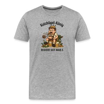 Kotzhügel König - T-shirt bio Premium Homme - gris chiné - Devant - Damien (186cm)