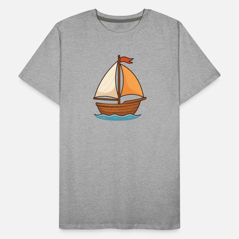 Voilier maritime conception d’aquarelle T-shirt bio Premium Homme