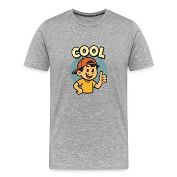 Casual youth cartoon with - Men's Premium Organic T-Shirt - heather grey - Front - Damien (186cm)