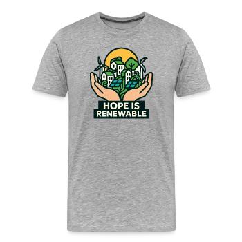 Hope is renewable - Men's Premium Organic T-Shirt - heather grey - Front - Damien (186cm)