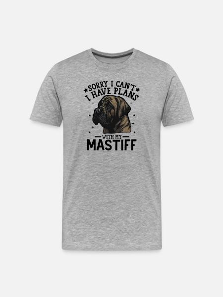 Majestic Mastiff Portrait Illustration - Men's Premium Organic T-Shirt - heather grey