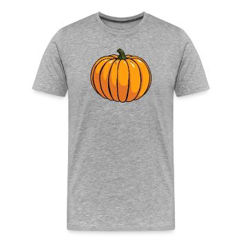 Herbstlicher Kürbis - Männer Premium Bio T-Shirt - Grau meliert - Vorne - Damien (186cm)