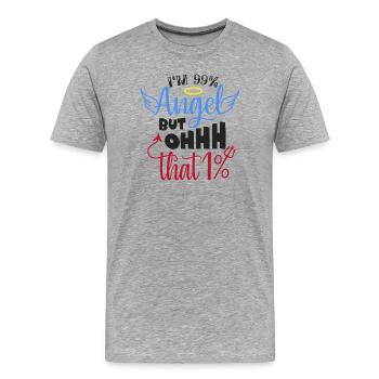 Angel Humor T-Shirt Design - Men's Premium Organic T-Shirt - heather grey - Front - Damien (186cm)