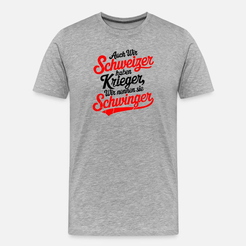 Krieger Schwinger - Männer Premium Bio T-Shirt - Grau meliert