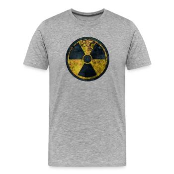 Warnsymbol für Strahlung - Männer Premium Bio T-Shirt - Grau meliert - Vorne - Damien (186cm)