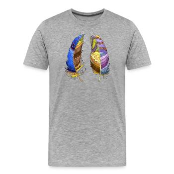 Stylo - T-shirt bio Premium Homme - gris chiné - Devant - Damien (186cm)