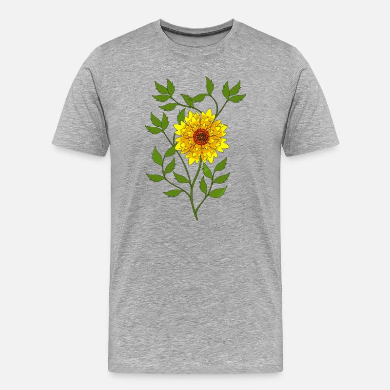 Blume - Männer Premium Bio T-Shirt - Grau meliert