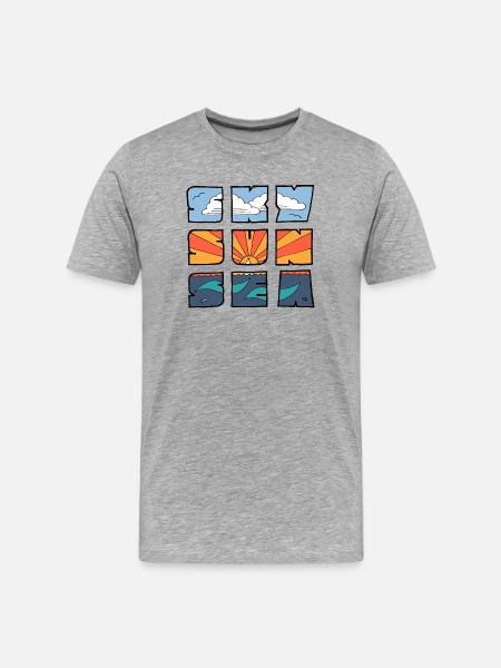 Sky Sun Sea - Männer Premium Bio T-Shirt - Grau meliert