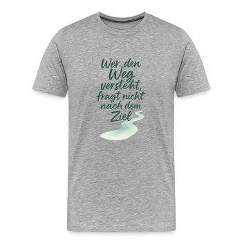 Motivierendes Zitat mit Wasserwegelementen - Männer Premium Bio T-Shirt - Grau meliert - Vorne - Damien (186cm)
