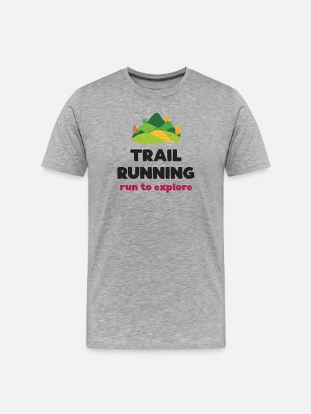 Trail Running - Run to Explore - Men's Premium Organic T-Shirt - heather grey