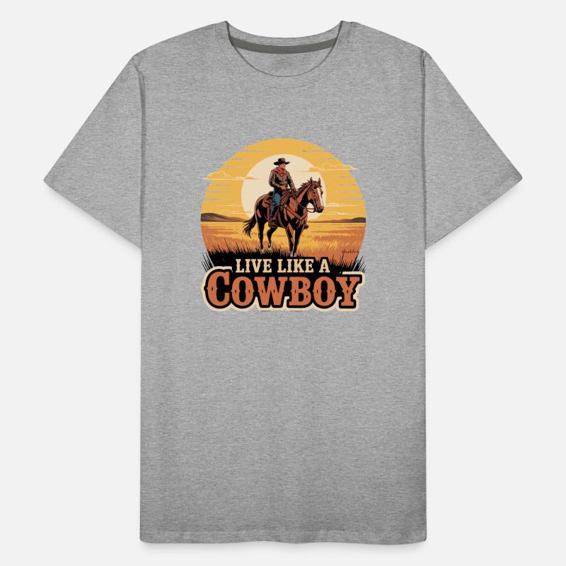 Conception graphique de Cowboy Sunset Ride T-shirt bio Premium Homme