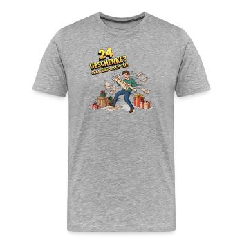 24 cadeaux ? Défi accepté ! - T-shirt bio Premium Homme - gris chiné - Devant - Damien (186cm)