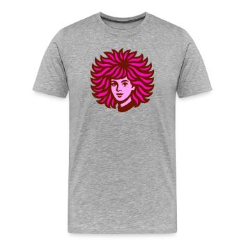 Grand Cheveux rose - T-shirt bio Premium Homme - gris chiné - Devant - Damien (186cm)