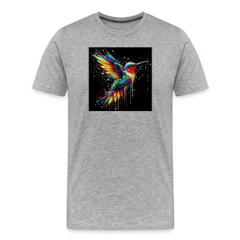 Kolibri - Männer Premium Bio T-Shirt - Grau meliert - Vorne - Damien (186cm)