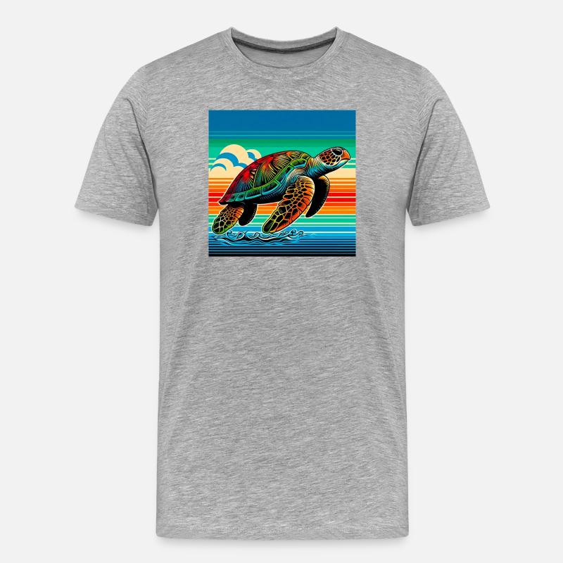 Schildkröte - Männer Premium Bio T-Shirt - Grau meliert