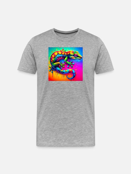 Gecko - Men's Premium Organic T-Shirt - heather grey