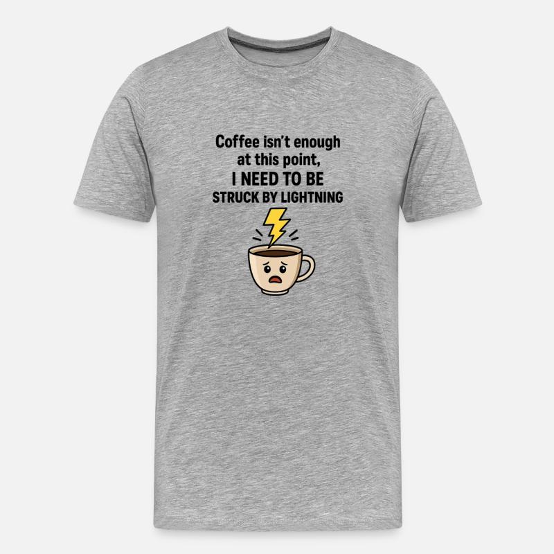 Kaffeekrähtesurrealismus Illustration - Männer Premium Bio T-Shirt - Grau meliert