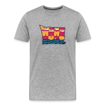 Whatever Meereswellen - Männer Premium Bio T-Shirt - Grau meliert - Vorne - Damien (186cm)