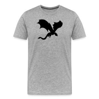 Schatten des mythischen Drachen - Männer Premium Bio T-Shirt - Grau meliert - Vorne - Damien (186cm)