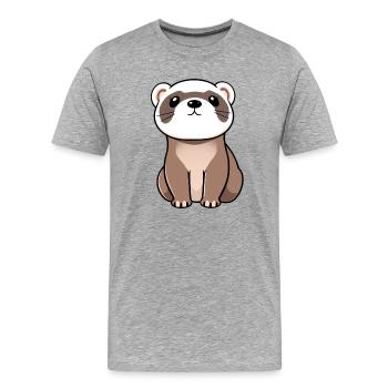 Frettchen - Männer Premium Bio T-Shirt - Grau meliert - Vorne - Damien (186cm)