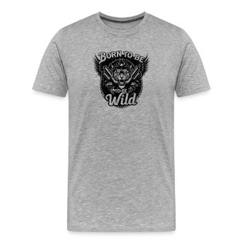 Wild - Männer Premium Bio T-Shirt - Grau meliert - Vorne - Damien (186cm)