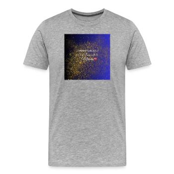 Je suis un aimant pour la positivité - T-shirt bio Premium Homme - gris chiné - Devant - Damien (186cm)