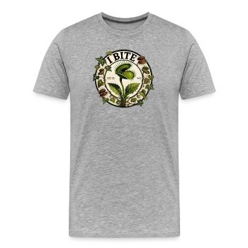Illustration des veganen Pflanzenwachstums - Männer Premium Bio T-Shirt - Grau meliert - Vorne - Damien (186cm)