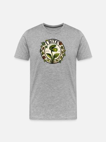 Vegan Plant Growth Illustration - Men's Premium Organic T-Shirt - heather grey