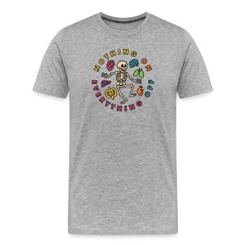 Nichts an, alles aus - Männer Premium Bio T-Shirt - Grau meliert - Vorne - Damien (186cm)