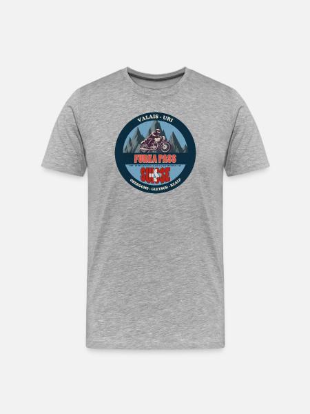 Furka Pass Mountain Motorcycle Design - Men's Premium Organic T-Shirt - heather grey