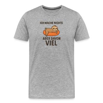 Leger sleeps on orange sponge - Men's Premium Organic T-Shirt - heather grey - Front - Damien (186cm)