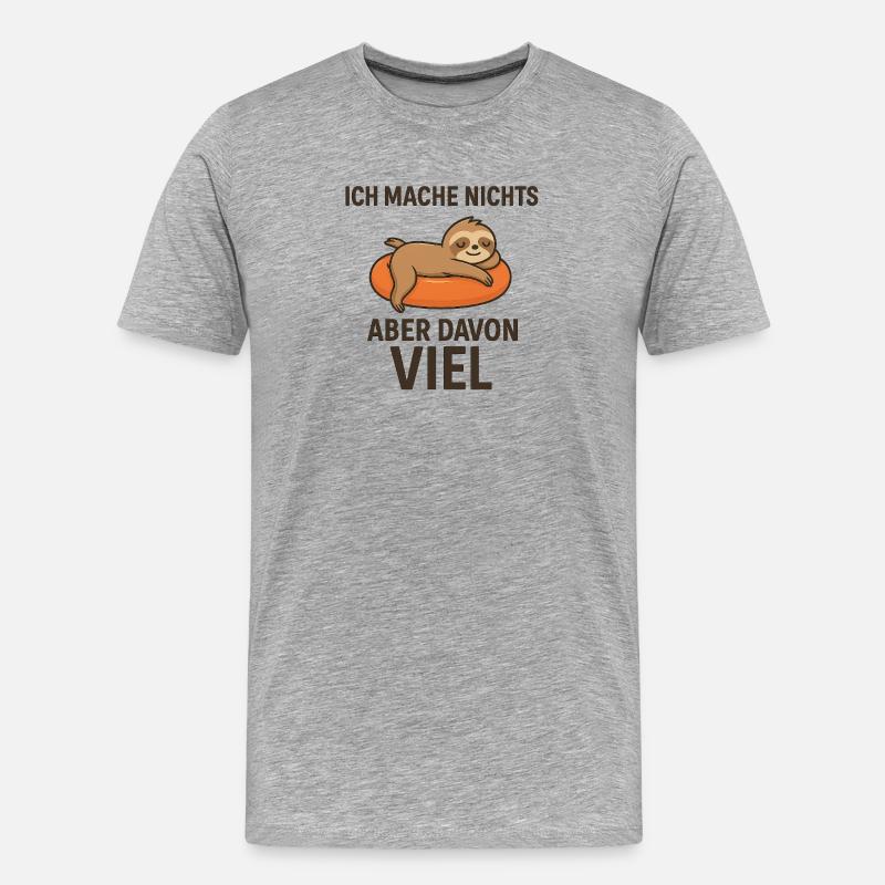 Leger schläft auf Orangenschwamm - Männer Premium Bio T-Shirt - Grau meliert