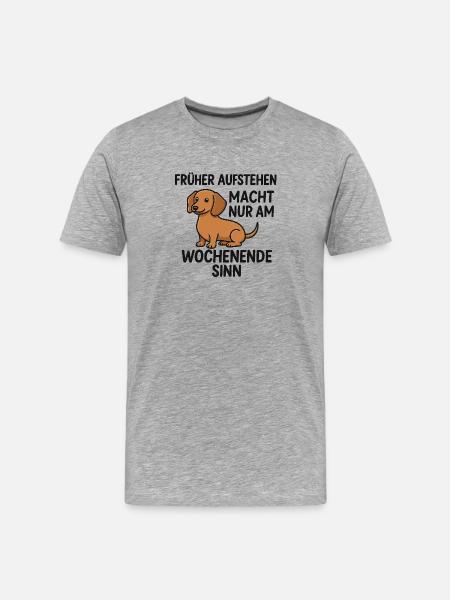 Dog with Saying Weekend - Men's Premium Organic T-Shirt - heather grey