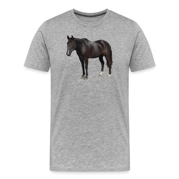 Cheval - T-shirt bio Premium Homme - gris chiné - Devant - Damien (186cm)